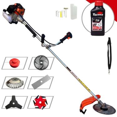 Imagem de Máquina de Corta Grama Multifuncional Import Way IWRGM2T5X163 À Gasolina 2T 63cc 3HP 7.500rpm Completa Com Carretel + 6 Opções de Corte + Óleo Toyama