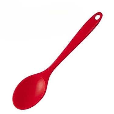 Imagem de KIT 2 Colheres de Silicone Vermelha para Cozinha – Antiaderente, Cabo Rígido Confortável, Espátula Grande 27cm(2 KIT Vermelho)