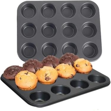 Imagem de Forma para assar bolinhos em forno, formato circular, antiaderente, facil de limpar,duravel