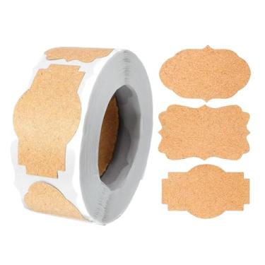 Imagem de Etiquetas Marrons | 300 Unidades Castanhas Em Branco Para Escrever Em - Adesivos para Escrever 5x3 cm - Para Garrafas de Azeite, Organização de Comida, Comerciantes, Artesanato, Natal,