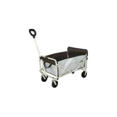 Imagem de Carrinho Dobrável 80kg Capacidade, Estrutura Aço com Pintura Epóxi, Tecido Oxford 600D, Rodas 12cm, Bege, 67x48,5x45,5cm, com Bolsa Transporte