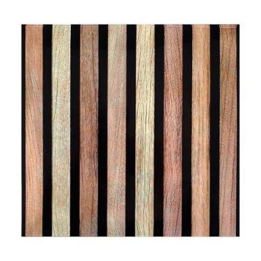 Imagem de Hahafelt 30 peças de painel de parede de ripas de madeira sintética descascar e colar 30 cm x 30 cm painéis de parede de PVC ultraleve para quarto, banheiro, cozinha, decoração de interiores de