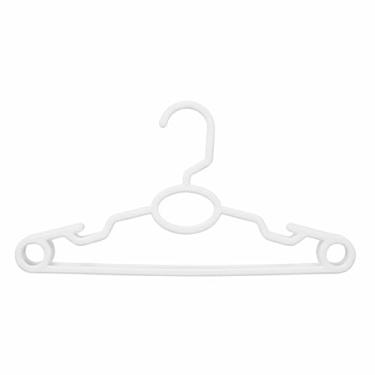 Imagem de Kit Cabides Infantil Plástico Reforçado Cruzeta Roupa Colorido (BRANCO, 10 UNIDADES)