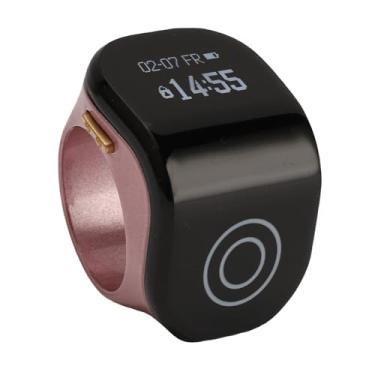 Imagem de Asixxsix Anel Inteligente, Contador Inteligente à Prova de Água com Controlo por Toque, Visor LCD Grande e Fácil de Usar, Ajustável, com Contador de Dedos e Clique (Ouro rosa)