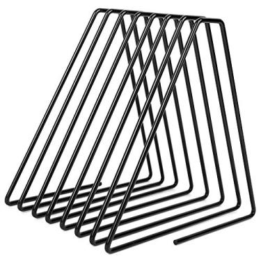 Imagem de QANYEGN Estante decorativo elástico, organizador elástico do classificador de arquivo, suporte dobrável flexível do suporte do livro do metal para casa, escritório (Preta)