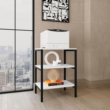 Imagem de Estante Multiuso Slim Organizadora Para Lavanderia Preto Branco