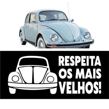 Imagem de Adesivo Volkswagen Acessorio Fusca Respeite Os Mais Velhos Branco