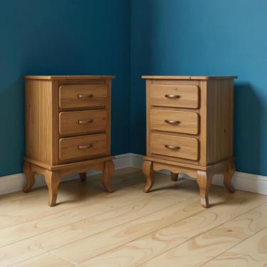 Imagem de Kit 2 Mini Cômodas Em Madeira Maciça Com 3 Gavetas Mel