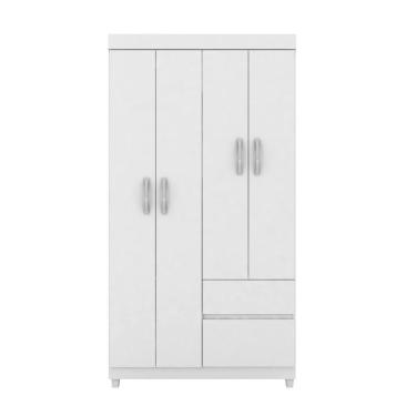 Imagem de Guarda-roupa 4 Pts 2 Gavetas Lotus Branco/rosa  Demóbile Branco/rosa