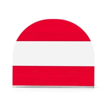 Imagem de Porta-guardanapos com bandeira da Áustria para guardanapos de jantar, porta-guardanapos acrílico para cozinha, suporte de guardanapo vertical para decoração de mesa de sala de jantar, uso interno e