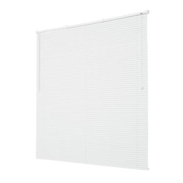Imagem de Cortina Persiana Horizontal 25mm PVC com Alumínio 140x160cm -Ideal para Escritório Quarto Sala Cozinha Residencial (Branca)