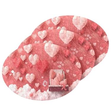 Imagem de Wassud Balão em forma de coração (3) esponjas de cozinha polpa de madeira esponja de lavar louça esponjas para louças, panelas, utensílios de limpeza de banheiro doméstico pacote com 3