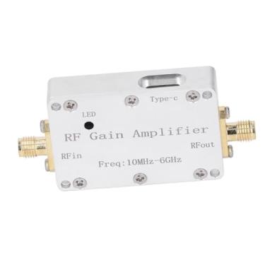 Imagem de FTVOGUE Amplificador de Ganho RF 10MHz-6GHz 10dB Baixo Ruído, Amplificador de Sinal de Liga de Alumínio para Radioamador Drone FPV Com Interface Fêmea SMA e Alimentação TypeC de 5V