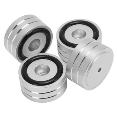 Imagem de Generic Pés de Isolamento de Alto-falante, Almofadas de Picos de Alto-falante Antiderrapantes de Alta Dureza 4 Peças, Fácil Instalação Versátil para Amplificador Cd Dvd Player (Prata)