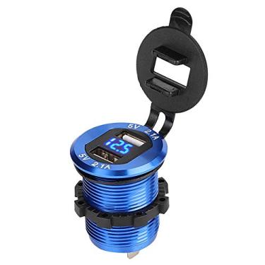 Imagem de Acouto Adaptador de Alimentação para Soquete de Isqueiro de 12-24 V Com USB Duplo e Voltímetro LED - Design à Prova d'água à Prova de Poeira para Carregamento de Dispositivos Móveis, Tablets, GPS e