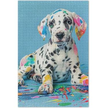 Imagem de Quebra-cabeças engraçados para filhotes de cachorro dálmata, 500 peças, adultos, brinquedo, arte, duro, quebra-cabeça, presentes