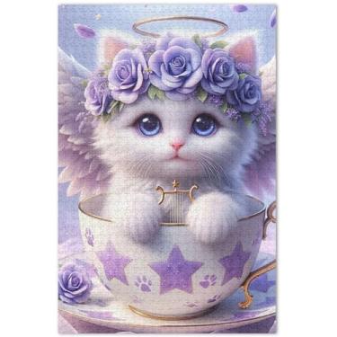 Imagem de Unicórnios roxos, cenário fantástico, quebra-cabeças 1000 peças para adultos, decoração de casa, arte, quebra-cabeças, jogos, presentes, 75 x 40 cm