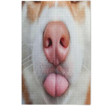 Imagem de Quebra-cabeça de animal de nariz de cachorro fofo para adultos 500 peças, presentes para amantes, família, presentes para homens, pintura criativa de arte animal, 500 peças, 52 x 37,8 cm