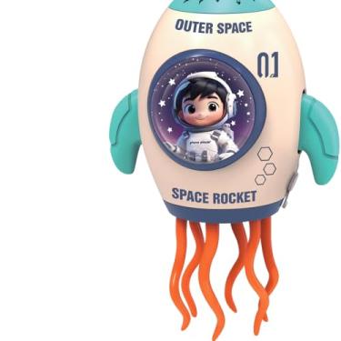 Imagem de Piano Player Foguete Espacial Dançante, Brinquedo Infantil Multicolorido, Plástico, Recarregável com Música, Tema Astronauta, para Crianças 3-36 Meses