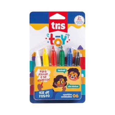 Imagem de Giz Facial Tris Toy cartela 6 unidades