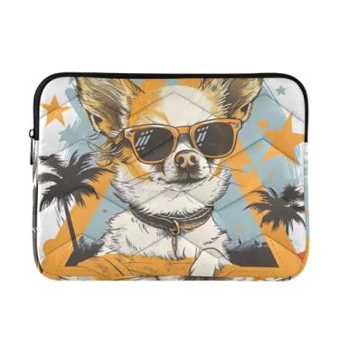 Imagem de Adorável Chihuahua Slim Bolsa leve para laptop, bolsa de tecido impermeável, bolsa de trabalho para laptop para homens e mulheres 13-14 polegadas
