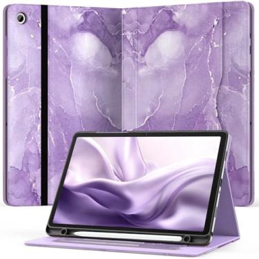 Imagem de OKP Capa para Samsung Galaxy Tab A9+ 27.9 cm 2023 (SM-X210/X216/X218), capa fólio de couro PU com suporte multi-ângulo/suporte para caneta, capa automática para tablet Galaxy A9 Plus de 11 polegadas