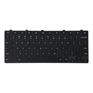 Imagem de Lenboes Teclado US para laptop com moldura de substituição para Dell Chromebook 11 3100 2 em 1 5190 2 em 1 H06WJ 0H06WJ 3110 3120 2 em 1 RFXCF 0RFXCF (tecla de bloqueio)