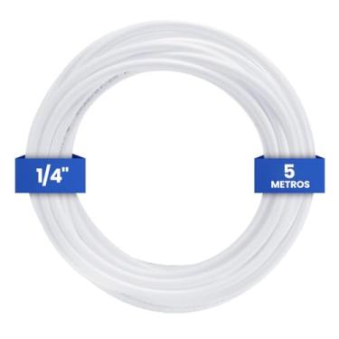 Imagem de Mangueira ¼” Para Purificador Filtro de Água 5M Atóxica Compatível com Electrolux IBBL Consul Refil Universal Compatível com Gelágua Bebedouro Refrigerador Mangueira Aprovado INMETRO