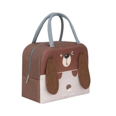 Imagem de Bolsa Bolsinha Lancheira Termica Infantil Escola, Passeios e Creche, Desenhos Divertidos Menino E Menina (Marrom)