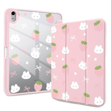 Imagem de Idocolors Capa para iPad 10ª/11ª geração (chip A16 2022/2025) 10,9 polegadas, capa à prova de choque, capa traseira transparente transparente com suporte para lápis, capa para despertar/dormir