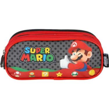 Imagem de Estojo Triplo Super Mario BROS Preto - Luxcel