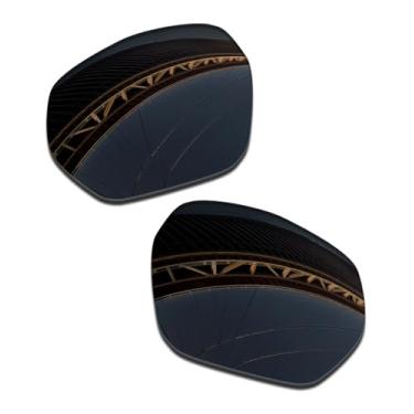 Imagem de LenzProse Lentes de reposição polarizadas de 1,5 mm para óculos de sol Oakley Plazma OO9019 59 mm, antiarranhões | Ajuste perfeito, Preto escuro polarizado - 1,5 mm, 59mm