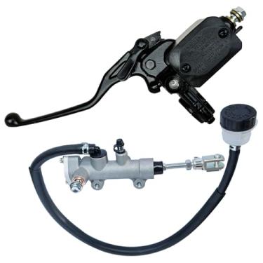 Imagem de Vanlison Cilindro mestre de freio esquerdo e conjunto de cilindro mestre traseiro compatível com Can Am ATV Outlander 400 500 650 800 Renegade 500 800 2008-2014 OEM # 705600543 705600751 705600865