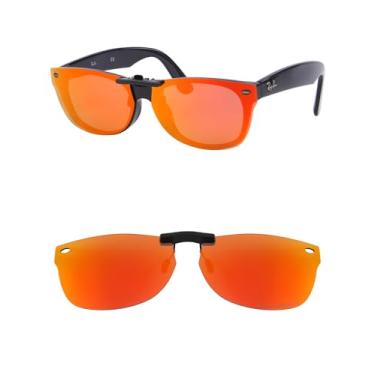 Imagem de HILEEN Clip-on polarizado para óculos de sol Ray-Ban RB5184F 52-18 - Vermelho fogo