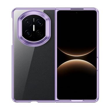 Imagem de LTLMYDAM Capa transparente para Huawei Mate X7, capa galvanizada fina minimalista antiamarelamento capa traseira de policarbonato transparente, roxo, Mate X7
