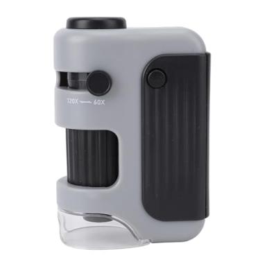 Imagem de Dioche Microscópio Portátil Infantil Microscópio de Bolso Em Miniatura Portátil Com Ampliação 60X 120X Iluminação LED para Estudantes Crianças Observação Científica Material ABS
