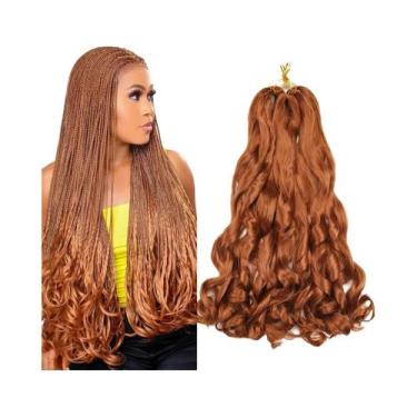 Imagem de Extensões De Cabelo Sintético Ombre Cacheado Francês Com Ondas Soltas 