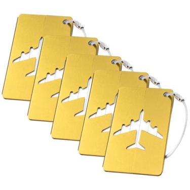 Imagem de Kit 5 Tags Etiquetas Para Mala Bagagem Viagem C/ Cabo Aço Resistente -