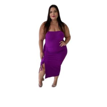 Imagem de Vestido Canelado Midi Plus Sizes (G1/G2) - LM, Roxo