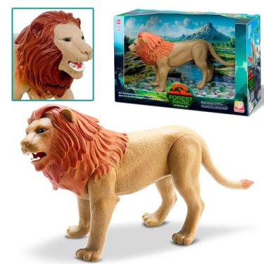 Imagem de Leão Brinquedo Animal Realista Articulado Vinil 27cm Silmar - Silmar B