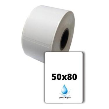 Imagem de 5 Rolo de Etiqueta adesiva termica a prova dagua - 50x80 - XD Mega