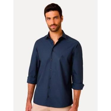 Imagem de Camisa Dudalina Masculina Comfort Superfine Cotton Azul Marinho-Masculino