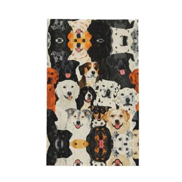 Imagem de XLLingL Toalhas de cozinha de waffle com estampa de estampa de cães, panos de prato de microfibra, para decoração e limpeza de cozinha - 1 peça