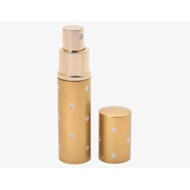 Imagem de Atomizador de perfume recarregável portátil dourado com padrão floral de 10 ml