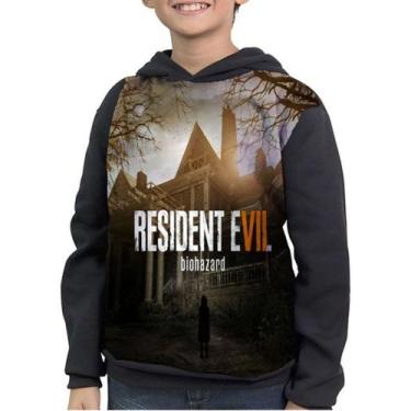 Imagem de Casaco Moletom Infantil Resident Evil 7 Biohazard Full Ptint, Preto, 6