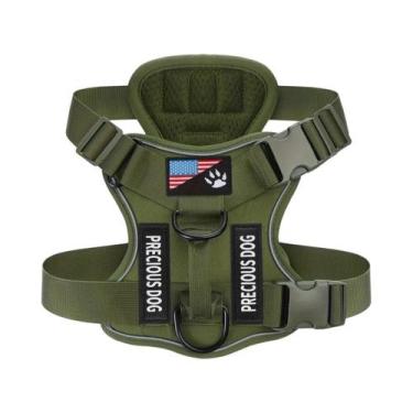 Imagem de Coleira Tática Para Cães Grandes, Anti-Puxão, Refletiva Noturna, Colei