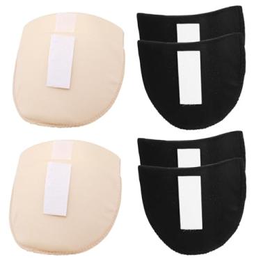 Imagem de GDFYMI 4 pares de almofadas de ombro de esponja para mulheres cobertas almofadas de ombro modernas com fita mágica (preta/pele)