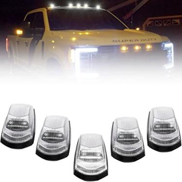 Imagem de NJSBYL Luzes LED para cabine superior para 2017, 2018, 2019, 2020, 2021, 2022, 2023, 2024, F250, F350, F450, F550, superresistente, caminhonete, teto dianteiro, luzes marcadoras, lentes transparentes