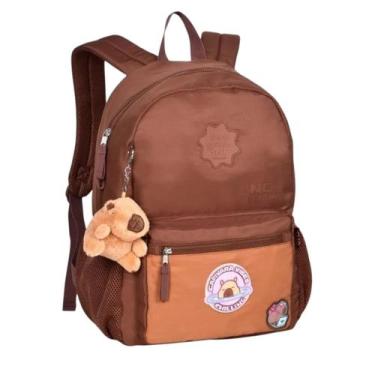 Imagem de Mochila Escolar Clio Style Capivara Vibes Costas Meninas, MARROM, UN