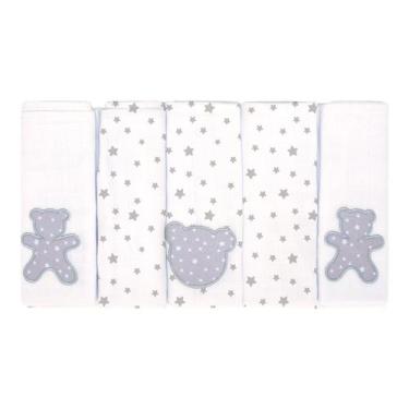 Imagem de Fralda de pano para bebê 5 Unidades 77cm x 80 cm Bublim, Cinza